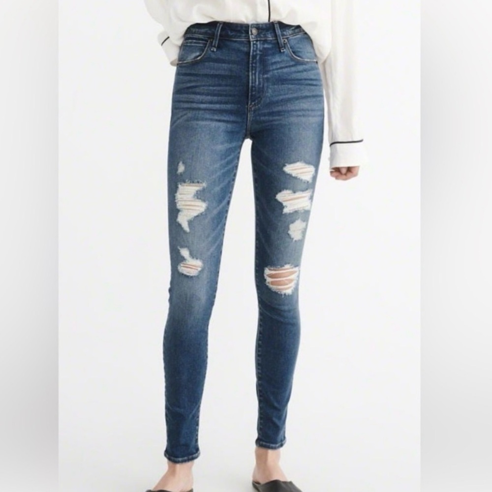 Abercrombie & Fitch Simone High Rise super skinny distressed denim jeans